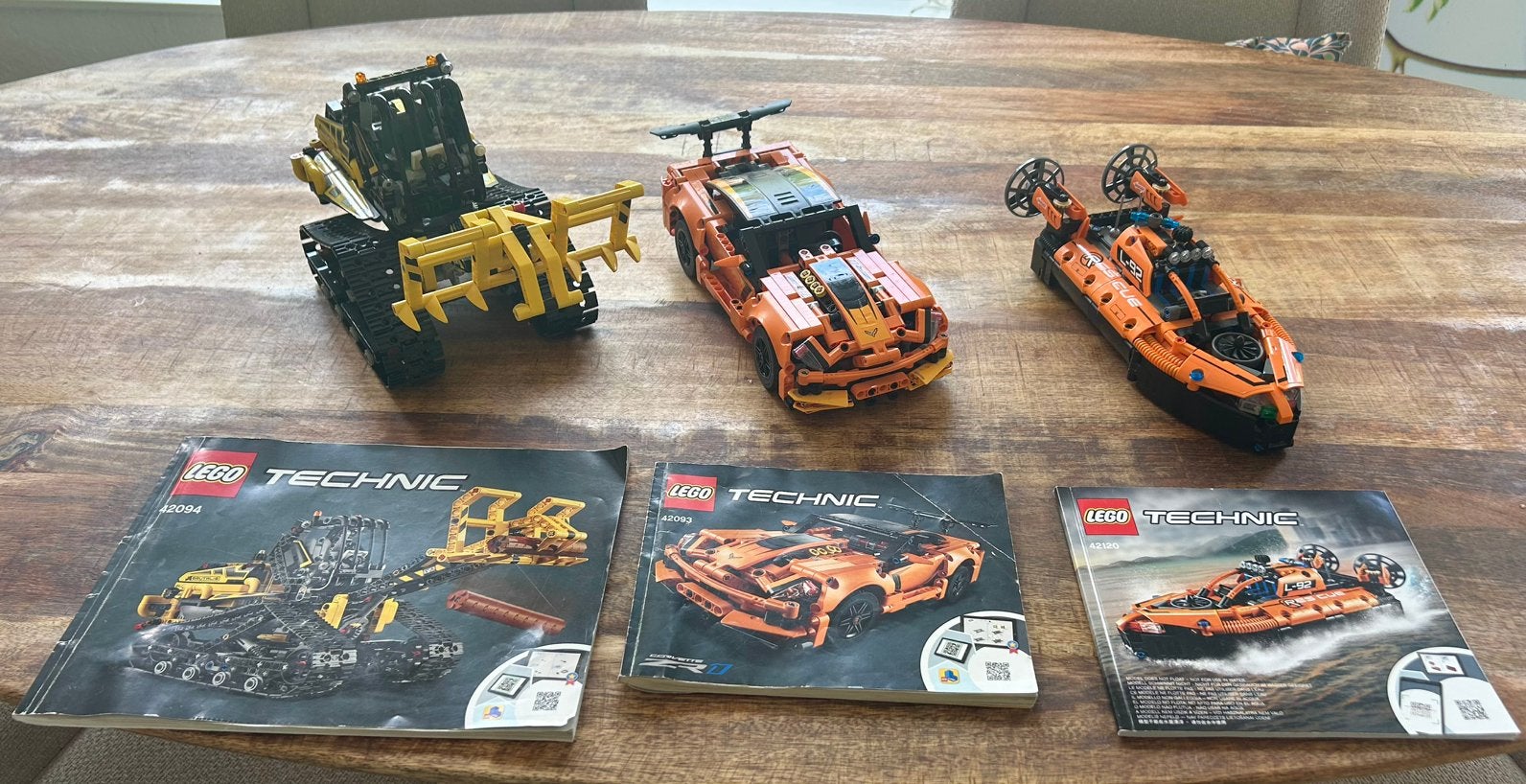 Set van 3 Lego technic rupslader, raceauto, hovercraft, Ophalen of Verzenden, Zo goed als nieuw
