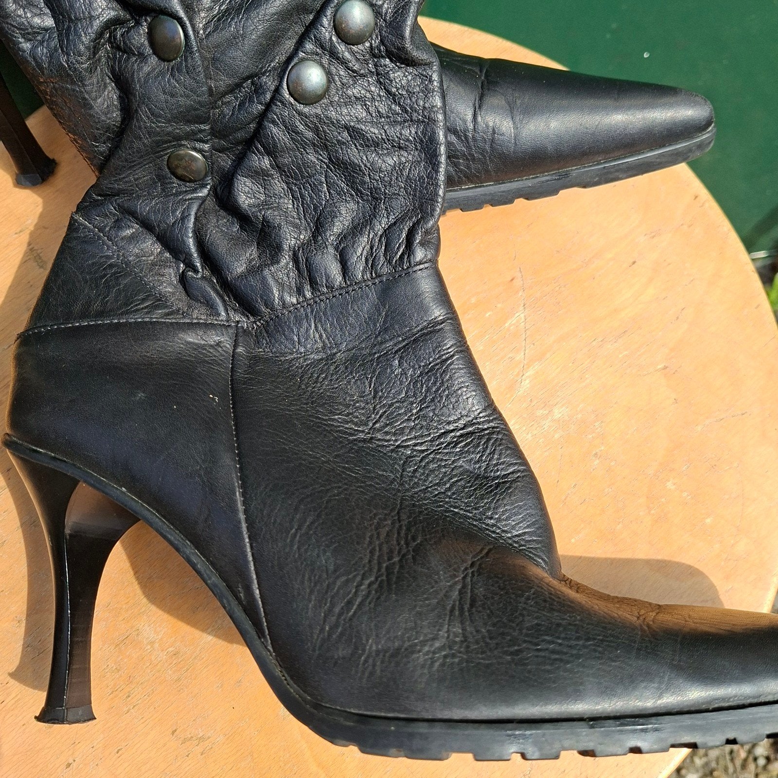 leren laars, Kleding | Dames, Schoenen, Hoge laarzen, Zwart, Ophalen of Verzenden, Zo goed als nieuw
