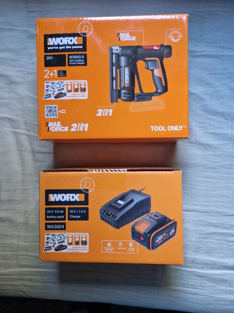 Worx Nietmachine WX843.9 - 20V Accu Ah en lader, Ophalen of Verzenden, Nieuw