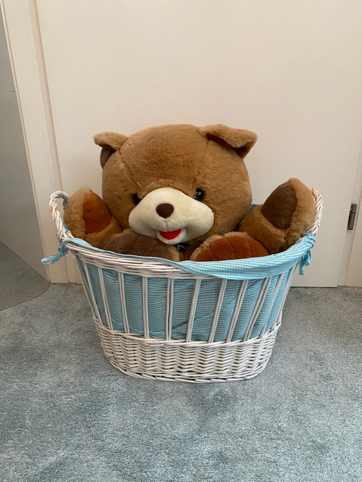 Geboorte cadeau jongetje grote knuffelbeer, Ophalen, Zo goed als nieuw, Overige typen