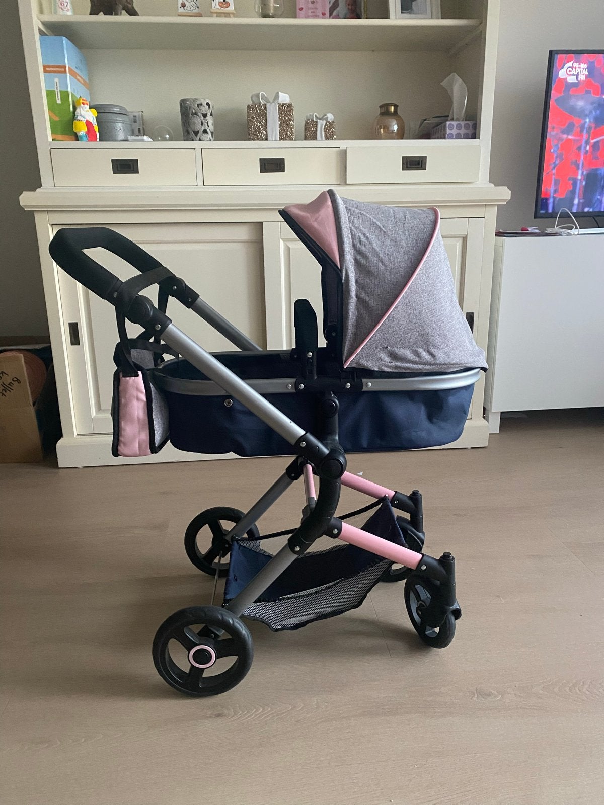 Roze/grijze kinderwagen voor poppen, Ophalen, Zo goed als nieuw, Kinderwagen, Overige merken