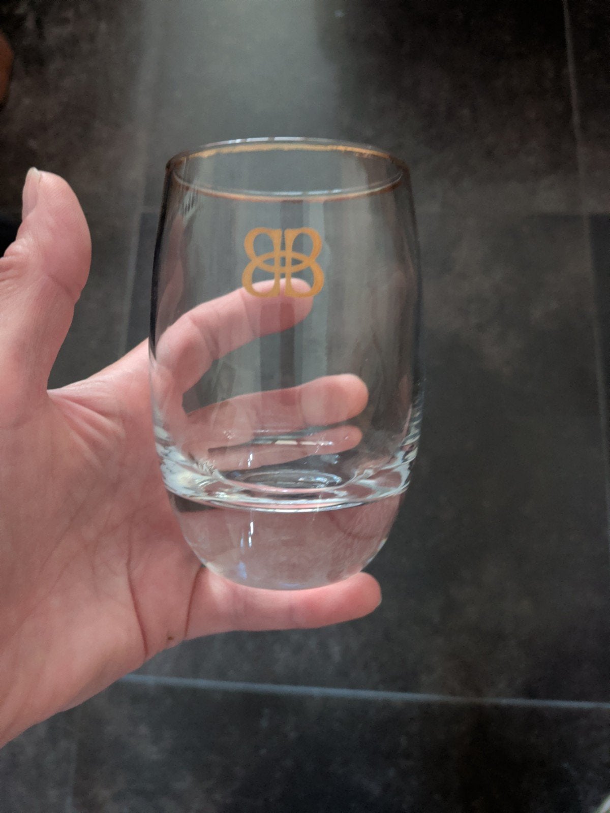 Baileys drink glas met goeden rand en opdruk, Verzamelen, Glas en Borrelglaasjes, Ophalen, Nieuw, Overige typen