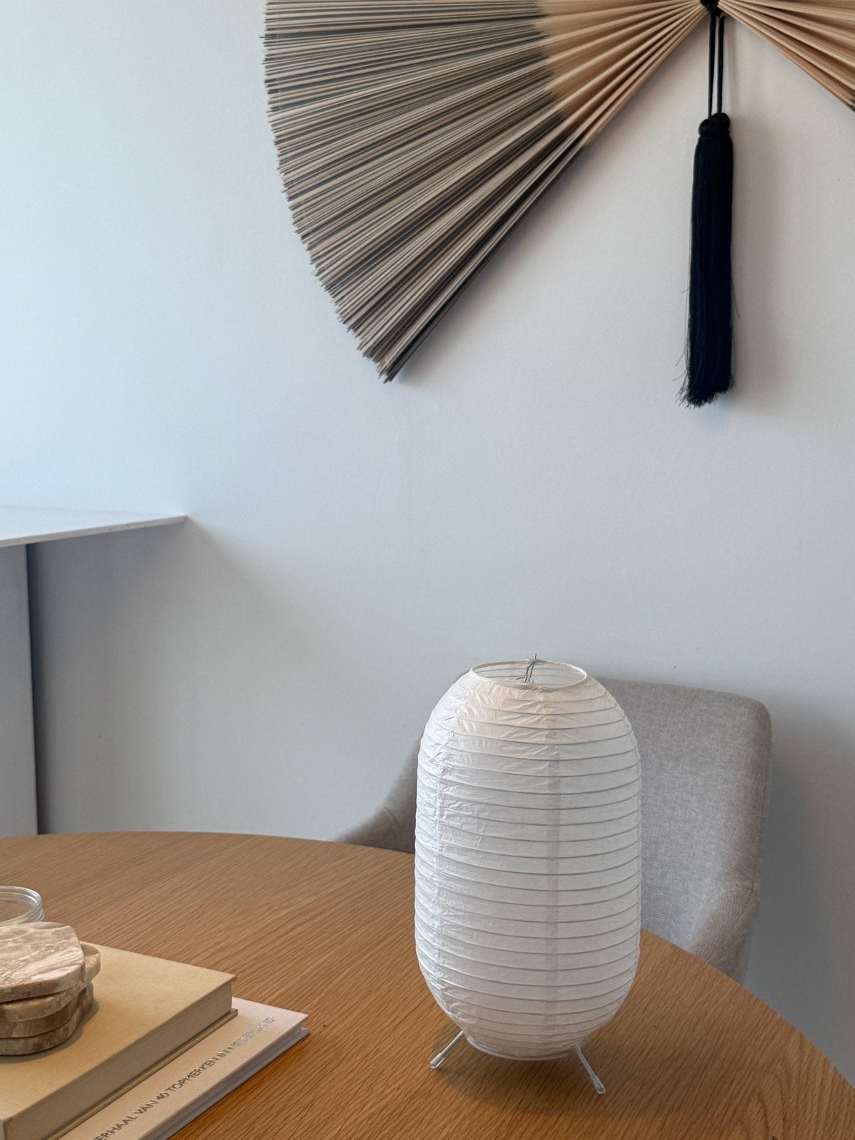 Rijstpapieren lampje op batterij - Sfeerlicht, Ophalen, Textiel, Nieuw, Wit