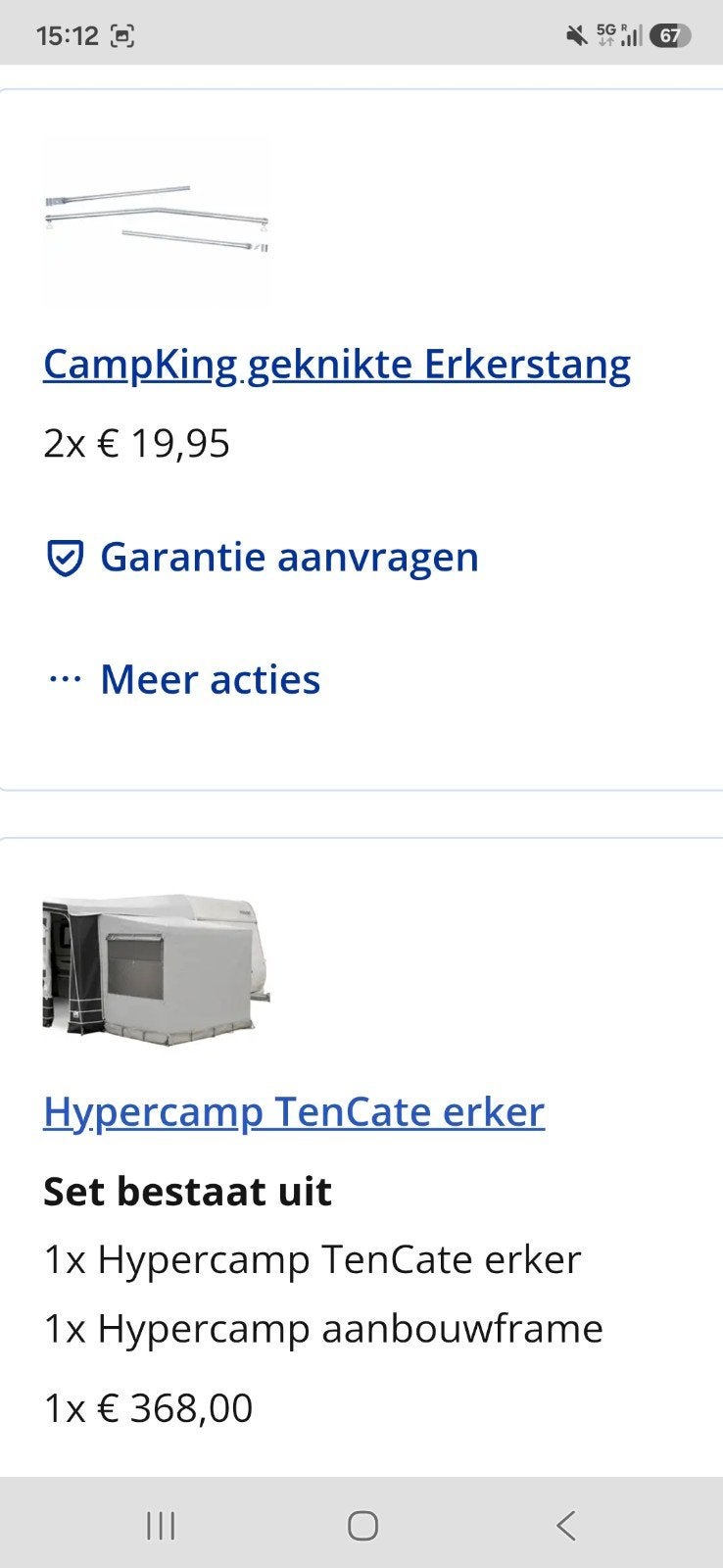 Hypercamp Ten Cate erker met aanbouwframe, Ophalen, Gebruikt, Ten Cate All Season 240g/m2, Overige merken