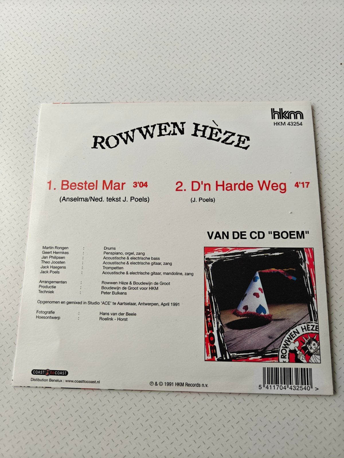 Rowwen Hèze - Bestel Mar / D'n Harde Weg (Rode Vinyl), 7 inch, Zo goed als nieuw, Pop, EP