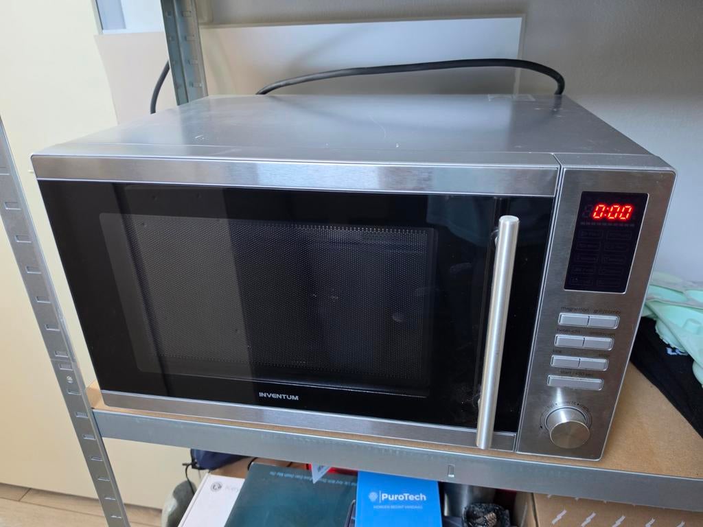 Inventum MN255C/02 combimagnetron - Zilver, Combimagnetron, Gebruikt, Hete lucht, Ophalen of Verzenden