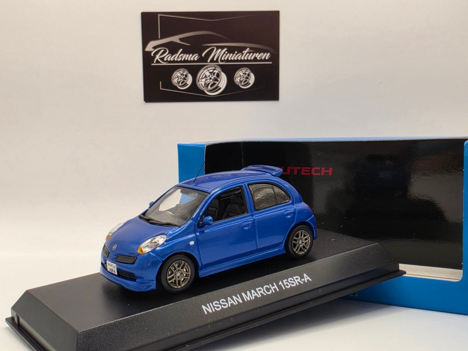 Nissan Micra 15SR-A Nismo - Blauw - 1:43 Kyosho, Kyosho, Auto, Nieuw, Ophalen of Verzenden