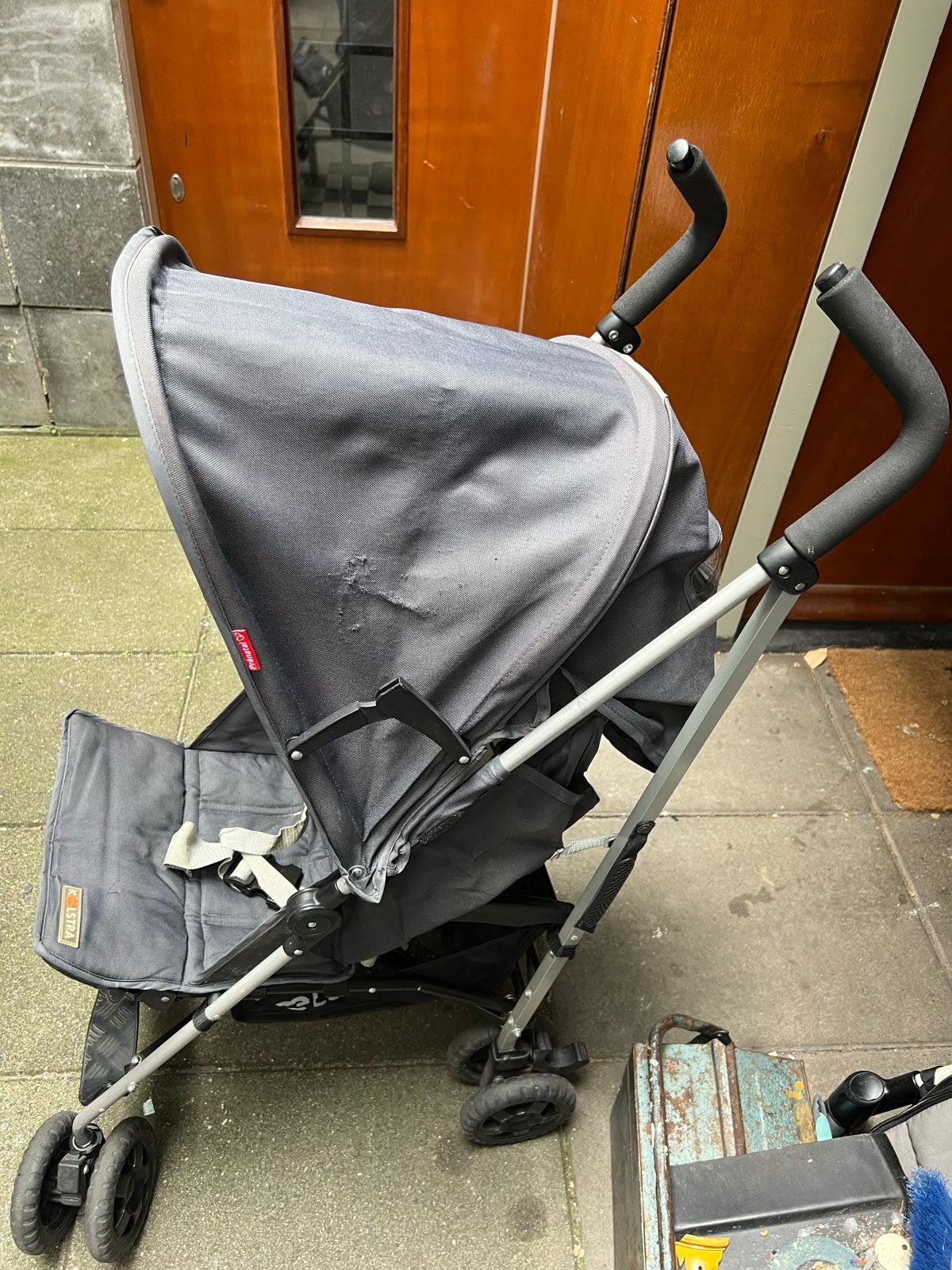 Koelstra buggy, grijs, compact en lichtgewicht, Ophalen of Verzenden, Gebruikt, Koelstra, Verstelbare rugleuning