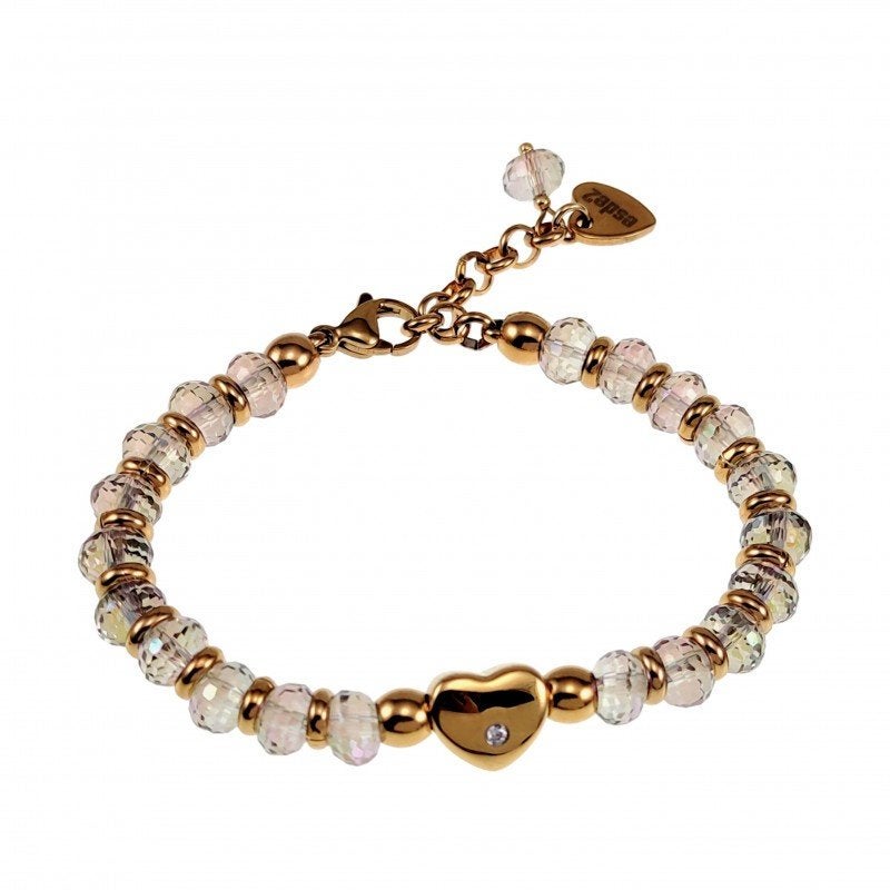 Dames Armband Hart-Desing Verguld RVS Kleurrijke Kristal, Staal, Birgitta-Gracht 33, 6465 EL Kerkrade, Nederland, Verzenden, Nieuw