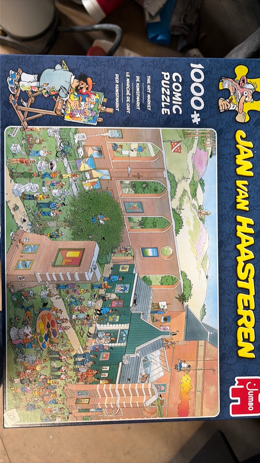 Jan van haasteren de kunstmarkt 1000 stukjes, Ophalen of Verzenden, 500 t/m 1500 stukjes, Zo goed als nieuw