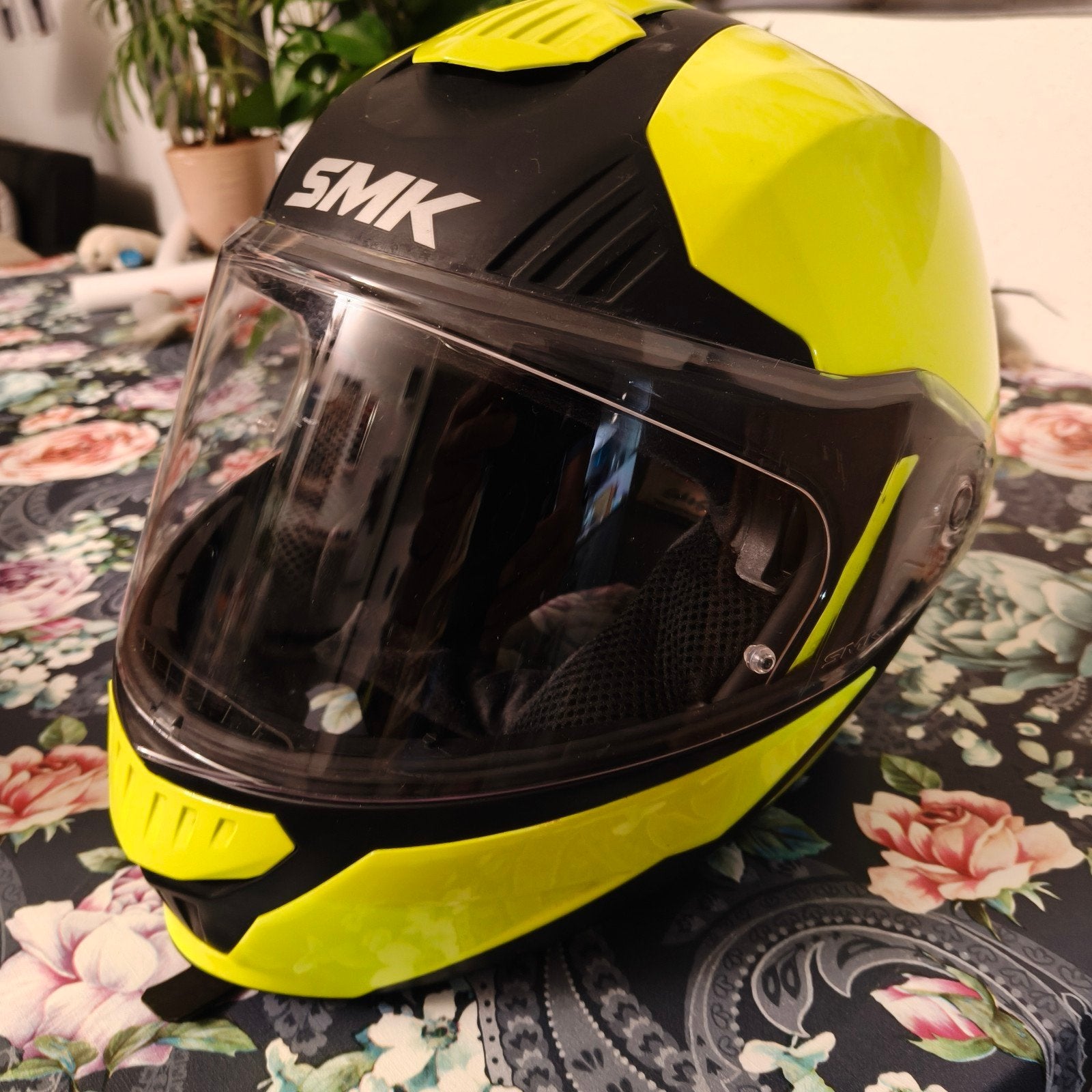 SMK Systeemhelm - Geel/Zwart - Maat M, Motoren, M, Systeemhelm, Dames, Tweedehands