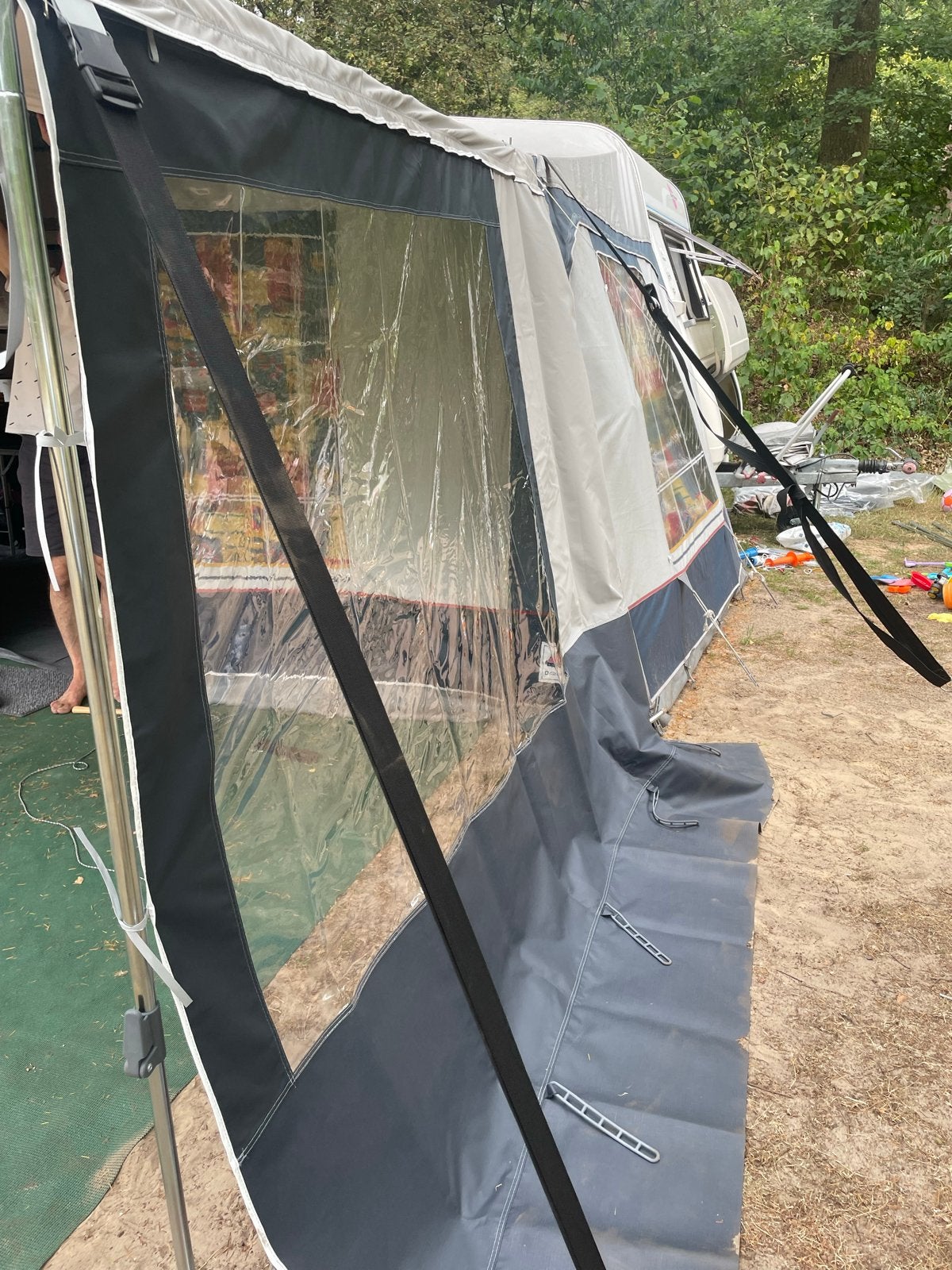 Obelink voortentluifel maat 12 (248 - 258 cm) antraciet, Caravans en Kamperen, Voortenten en Luifels, Ophalen, Gebruikt, Polyester