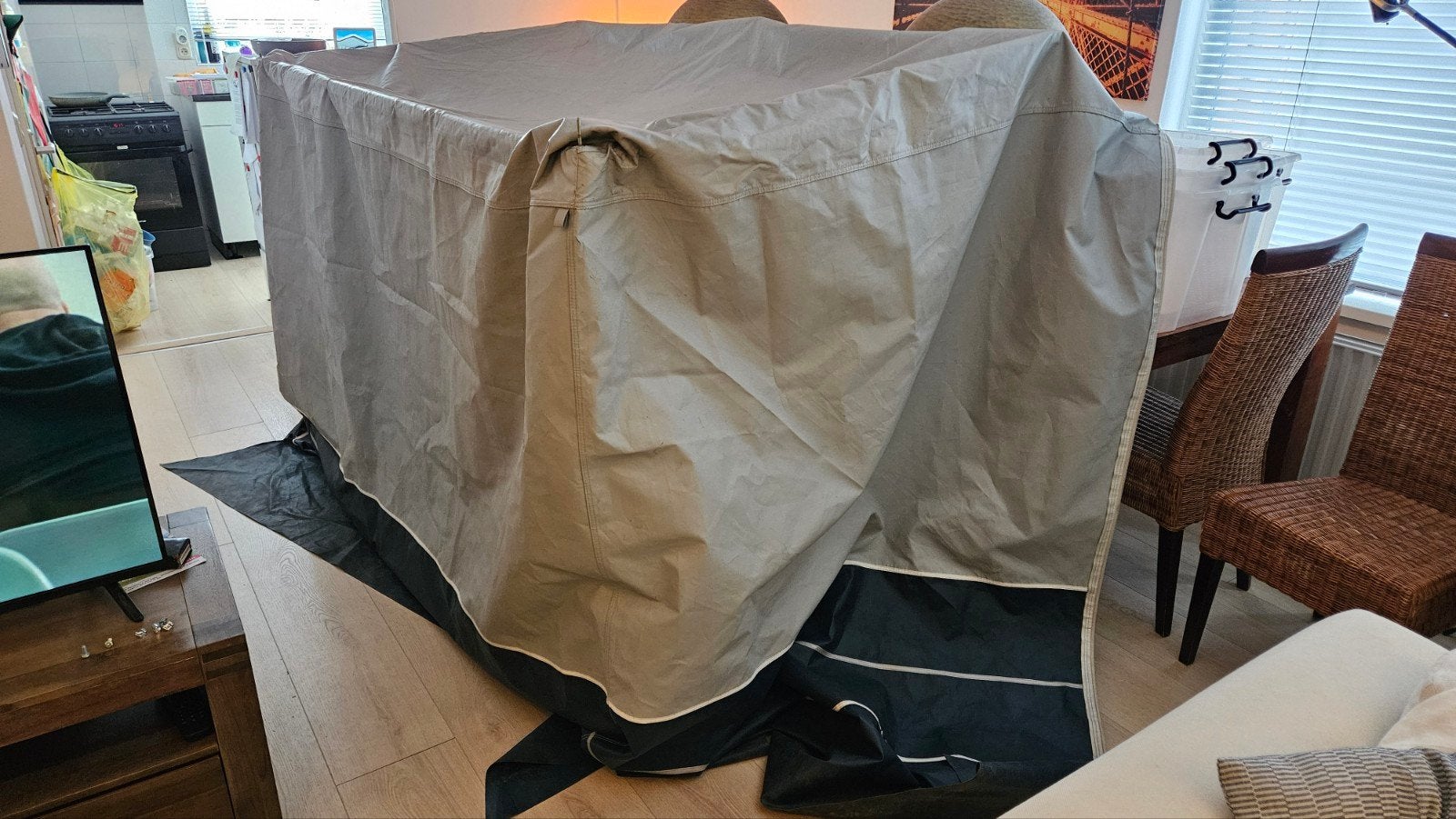 Uitbouw/Erker Caravan (frame en zeil), Ophalen, Gebruikt