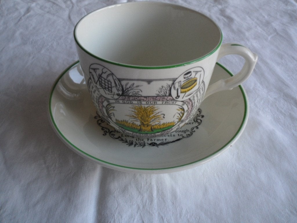Adams Ironstone grote soep kom en bord met tekst Wedgwood, Klassiek, Ophalen of Verzenden, Zo goed als nieuw, Kop(pen) en/of Schotel(s)