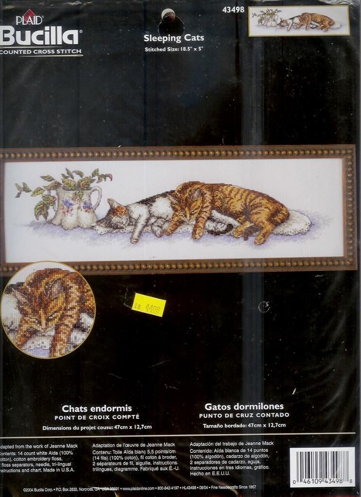 Cado AANBIEDING bucilla borduurpakket sleeping cats op=op, Ophalen of Verzenden, Nieuw, Handborduren, Borduurpakket