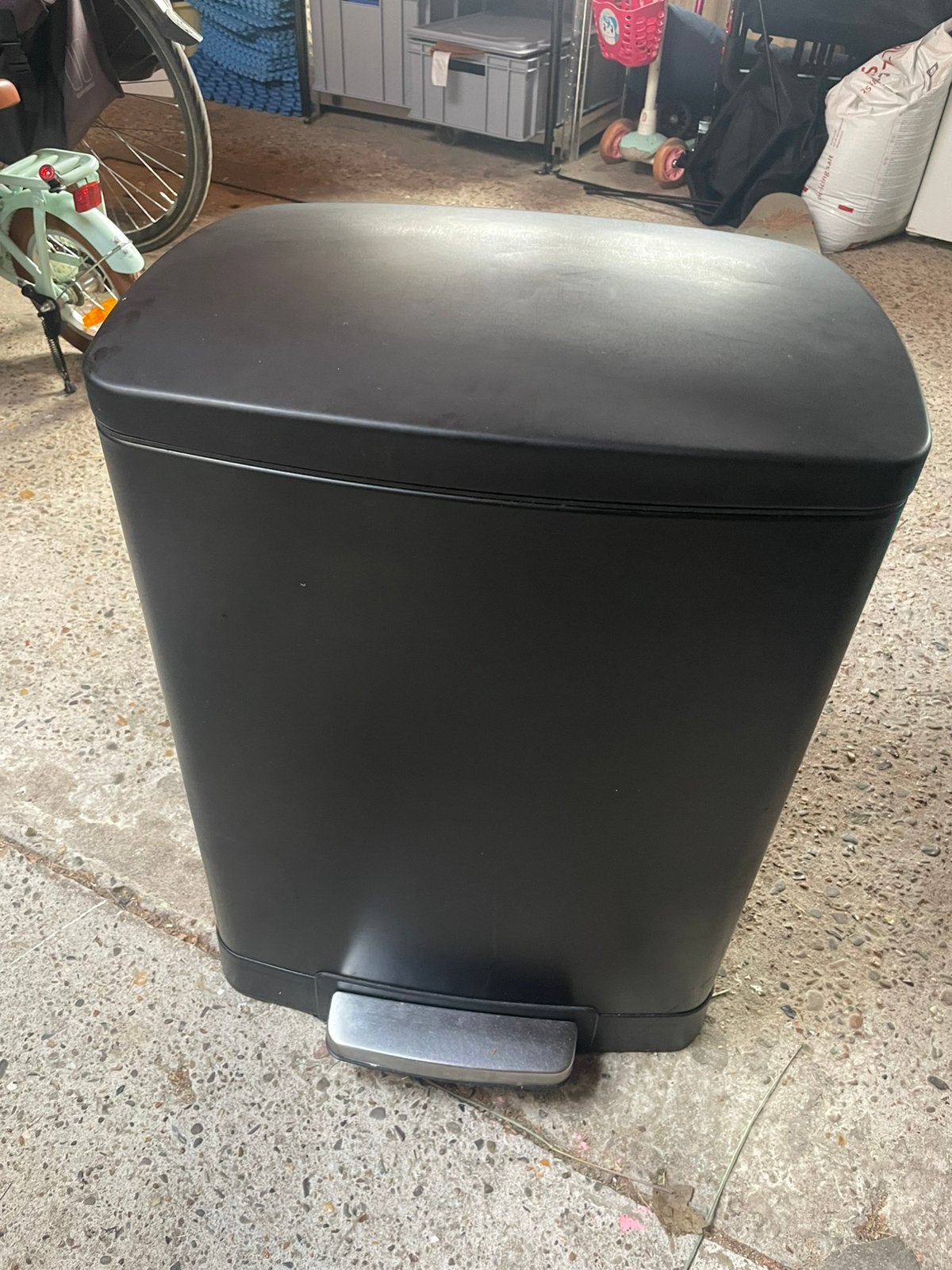 Duo prullenbak 40L (25+15), Ophalen, Met pedaal, Zo goed als nieuw, Metaal