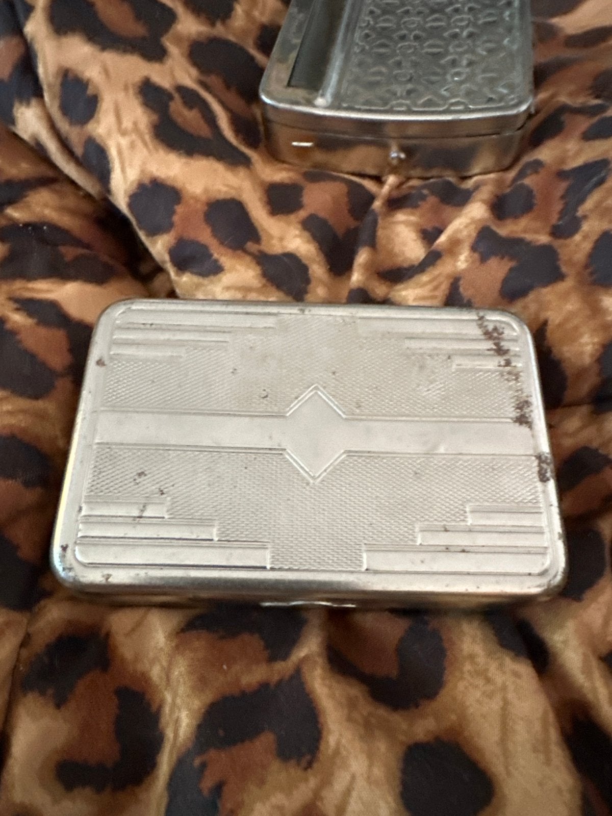 Vintage Sigarettendoosje met Art Deco Design, Ophalen, Gebruikt, Tabaksdoos of Verpakking