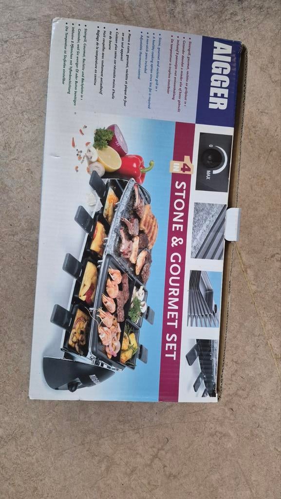 AIGGER Stone & Gourmet Set 4-in-1 - Raclette en Grill, Ophalen of Verzenden, Gebruikt