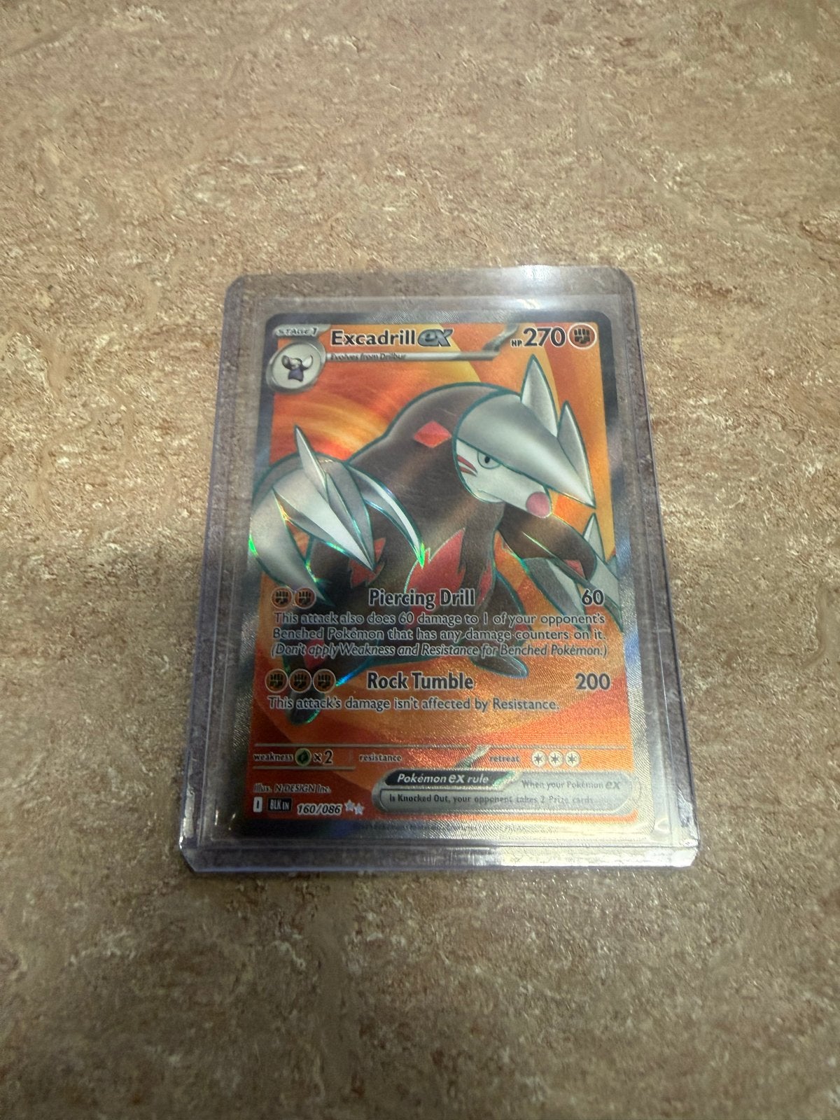 Excadrill EX 160/086 Black Bolt Pokémon Kaart, Ophalen of Verzenden, Zo goed als nieuw, Losse kaart