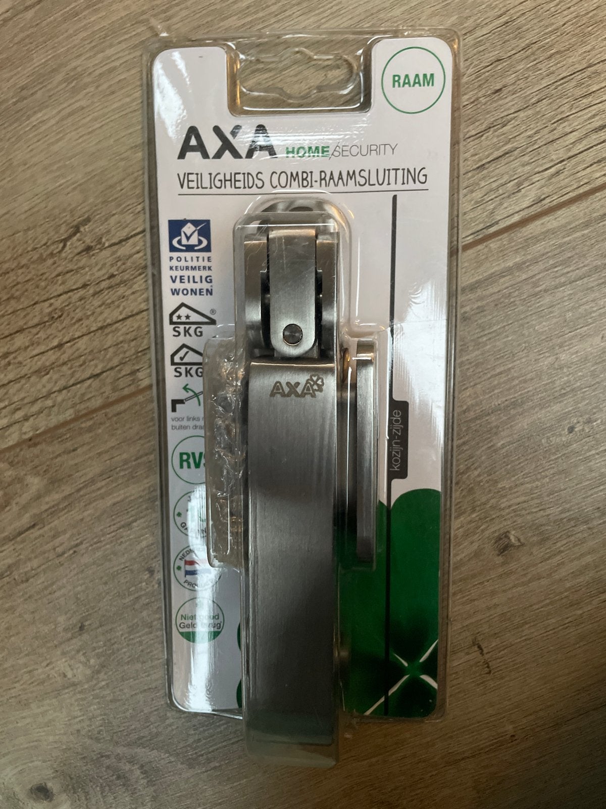 AXA Veiligheids Combi-Raamsluiting - Nieuw in verpakking, Verzenden, Nieuw, Rvs, Schuif of Grendel