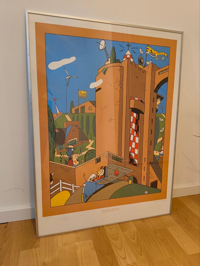Zeefdruk / poster “Watertoren Laren, 1933” – Ever Meulen, Ophalen of Verzenden