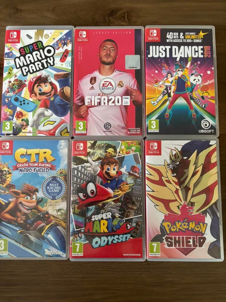 Nintendo Switch Games 6 stuks, 3 spelers of meer, Ophalen of Verzenden, Gebruikt, Vanaf 3 jaar