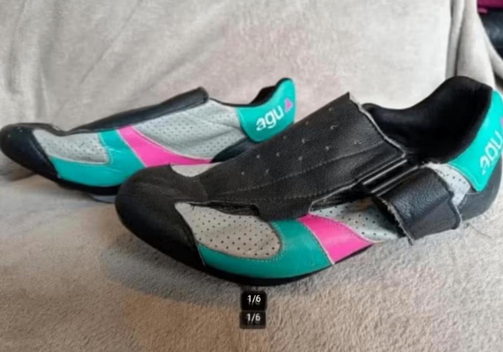 Agu fietsschoenen 24,5cm binnenzool met look plaatjes, Gebruikt, Overige typen, Ophalen of Verzenden