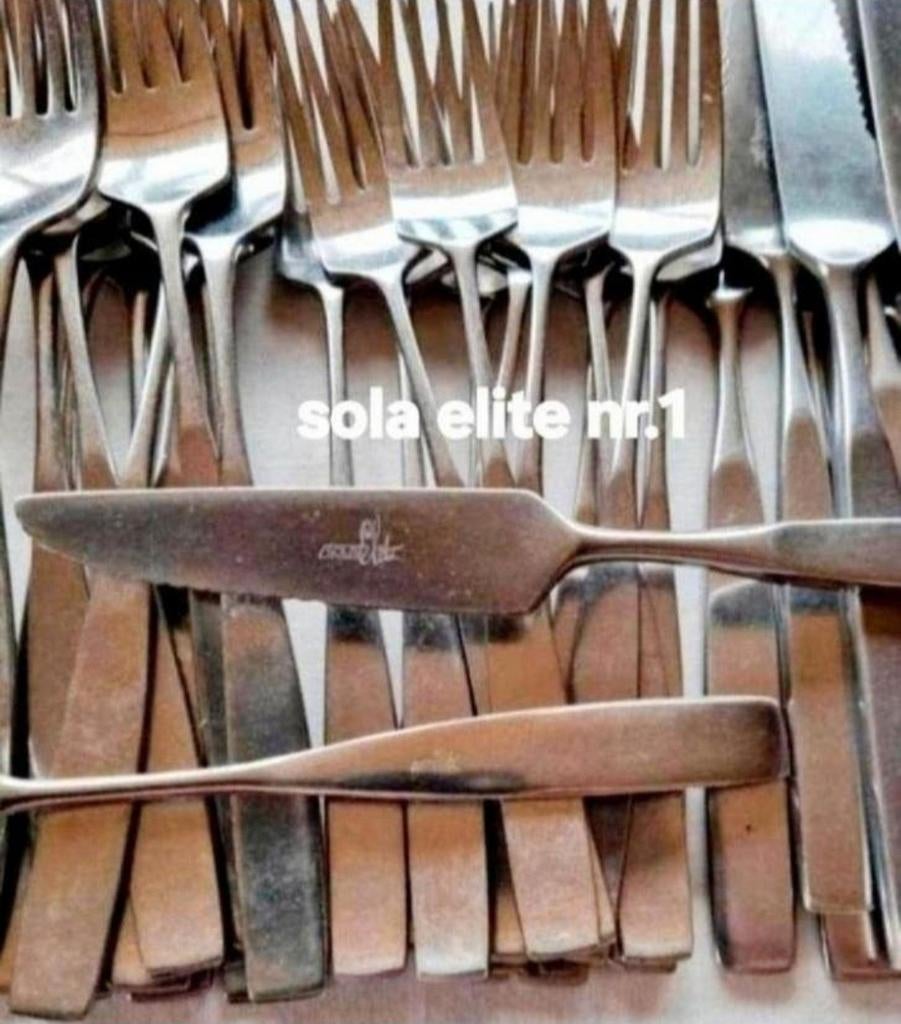 Sola Elite messen vorken lepels gladde brede handvatten, Huis en Inrichting, Keuken | Bestek, Ophalen of Verzenden, Rvs of Chroom
