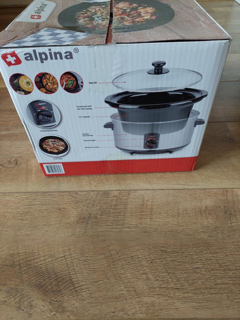 Nieuw in doos. Slowcooker Alpina 3.5 liter, 240W, Ophalen of Verzenden, Nieuw