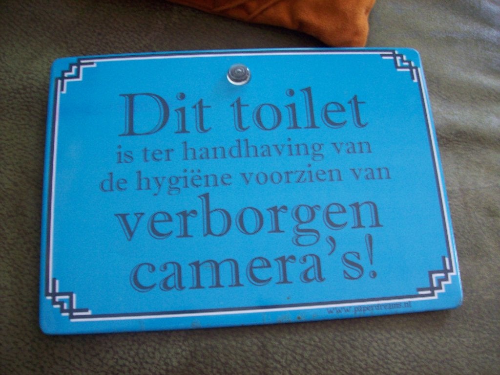 21x15 blikken tekstbord voor in wc, Ophalen