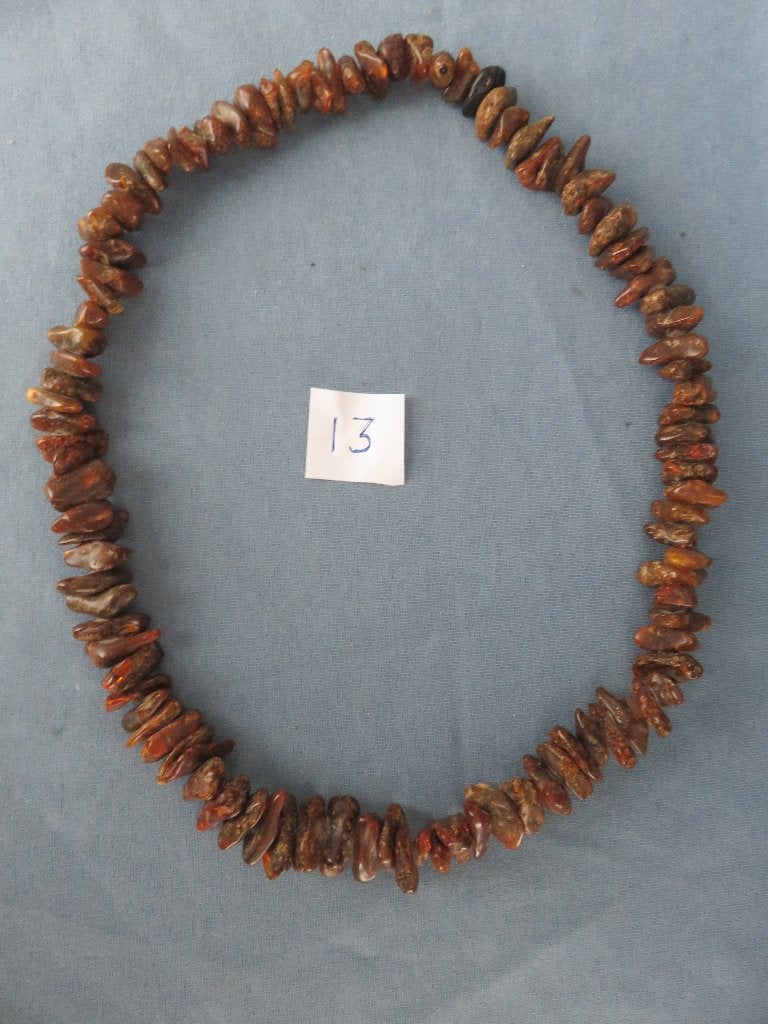 Hals ketting in ruw barnsteen - 20e eeuw – lengte = 67 cm, Sieraden, Tassen en Uiterlijk, Kettingen, Ophalen of Verzenden, Gebruikt