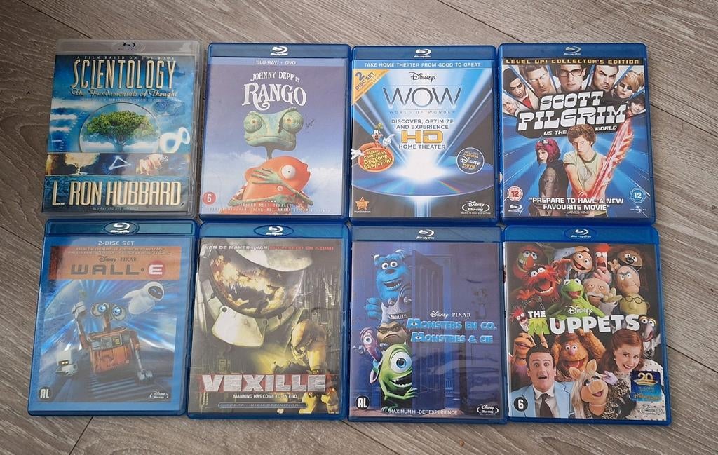 8x Bluray dvd Disney, Muppets, Wall E, Rango, Vexille, etc, Cd's en Dvd's, Blu-ray, Zo goed als nieuw, Avontuur, Ophalen of Verzenden