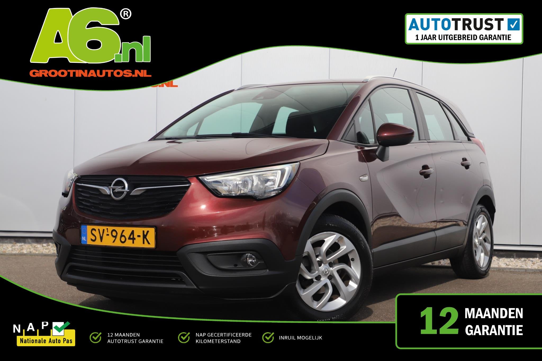 Opel Crossland X 1.2 Online Edition Navigatie Airco Cruise P, Auto's, Voorwielaandrijving, Gebruikt, Euro 6, 1199 cc