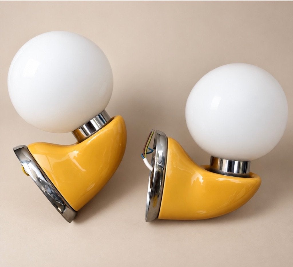 Vintage Wandlamp Bauhaus Colani Arteluce Style Mid Century, Gebruikt, Verzenden, E14 (klein), Wandlamp