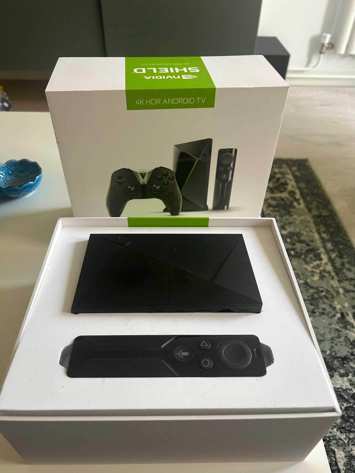 Nvidia Shield 4K Android TV met gamecontroller en RC, Audio, Tv en Foto, Ophalen of Verzenden, Zo goed als nieuw, HDMI, Zonder harde schijf