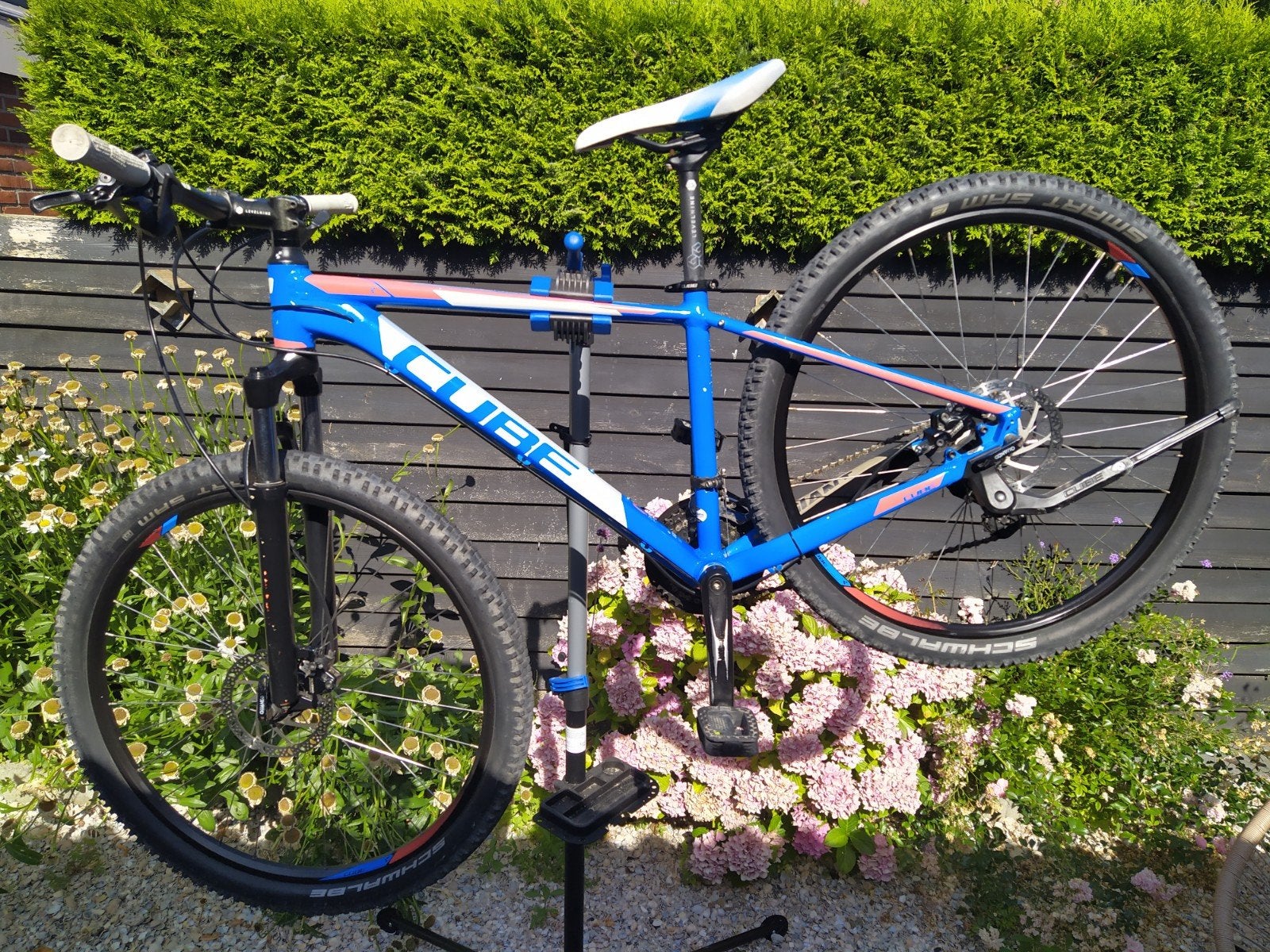 Cube Aim Pro Mountainbike 27.5 Blauw/Rood - Frame 16", Gebruikt, Heren, Schijfrem, Ophalen
