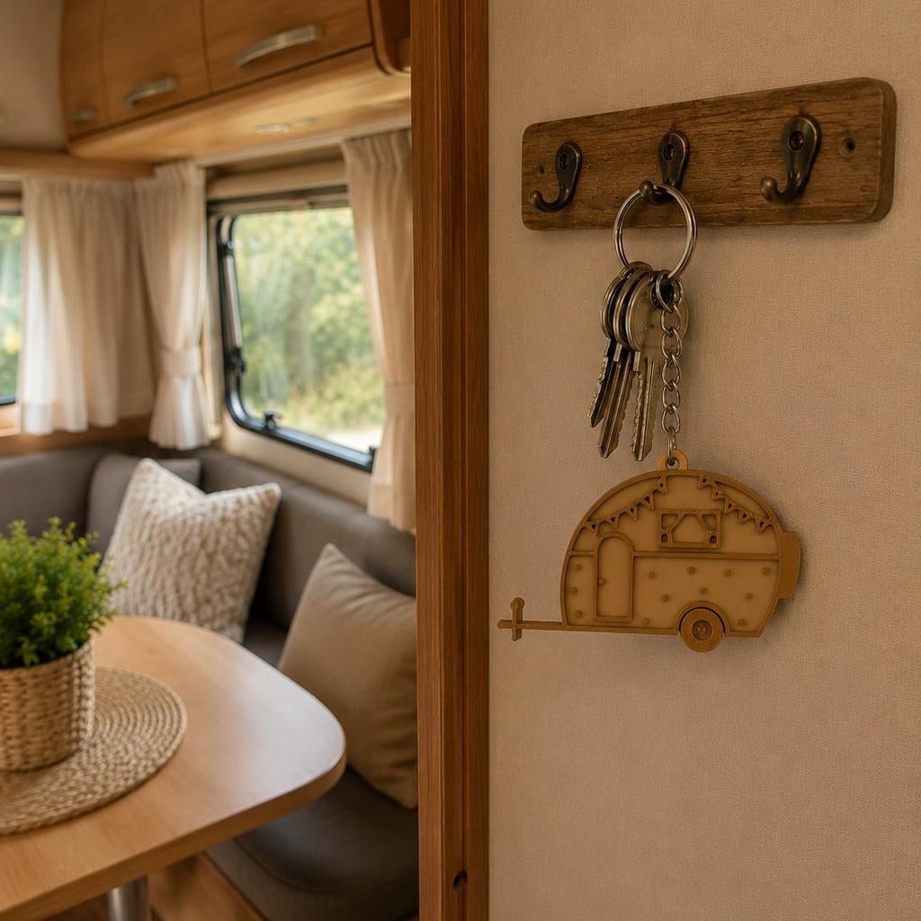 Sleutelhanger Caravan of Camper, Caravans en Kamperen, Ophalen of Verzenden
