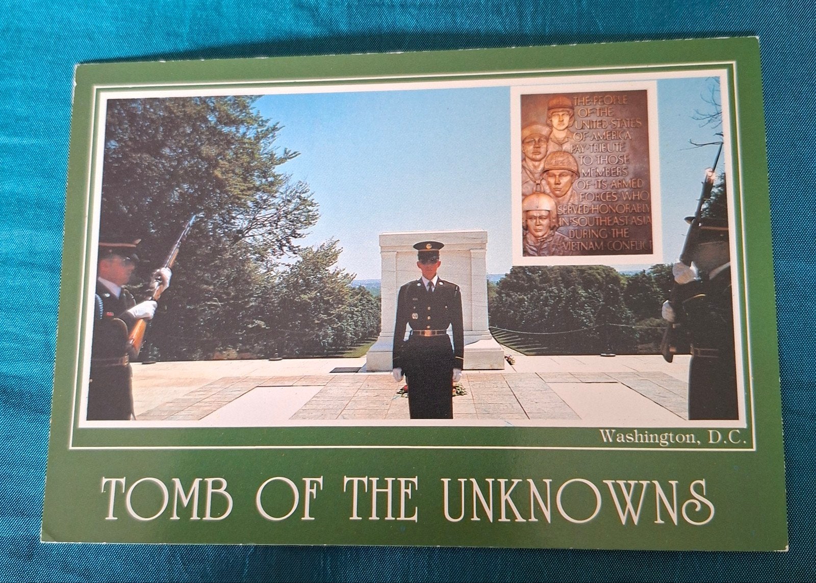 Militair USA tomb of the unknows blanco kaart, Ophalen of Verzenden, Landmacht, Amerika, Foto of Poster
