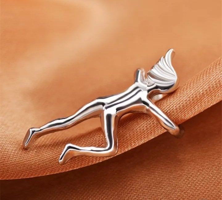 oor. 1 zilverkleurige OORSIERAAD woman  - oorclip, Verzenden, Nieuw, Zilver, Overige materialen