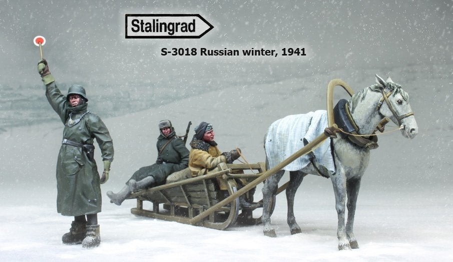 H-699,RESIN FIGUREN 1-35,Russian winter, 1941,three figures,, Ophalen of Verzenden, Nieuw, 1:35 tot 1:50