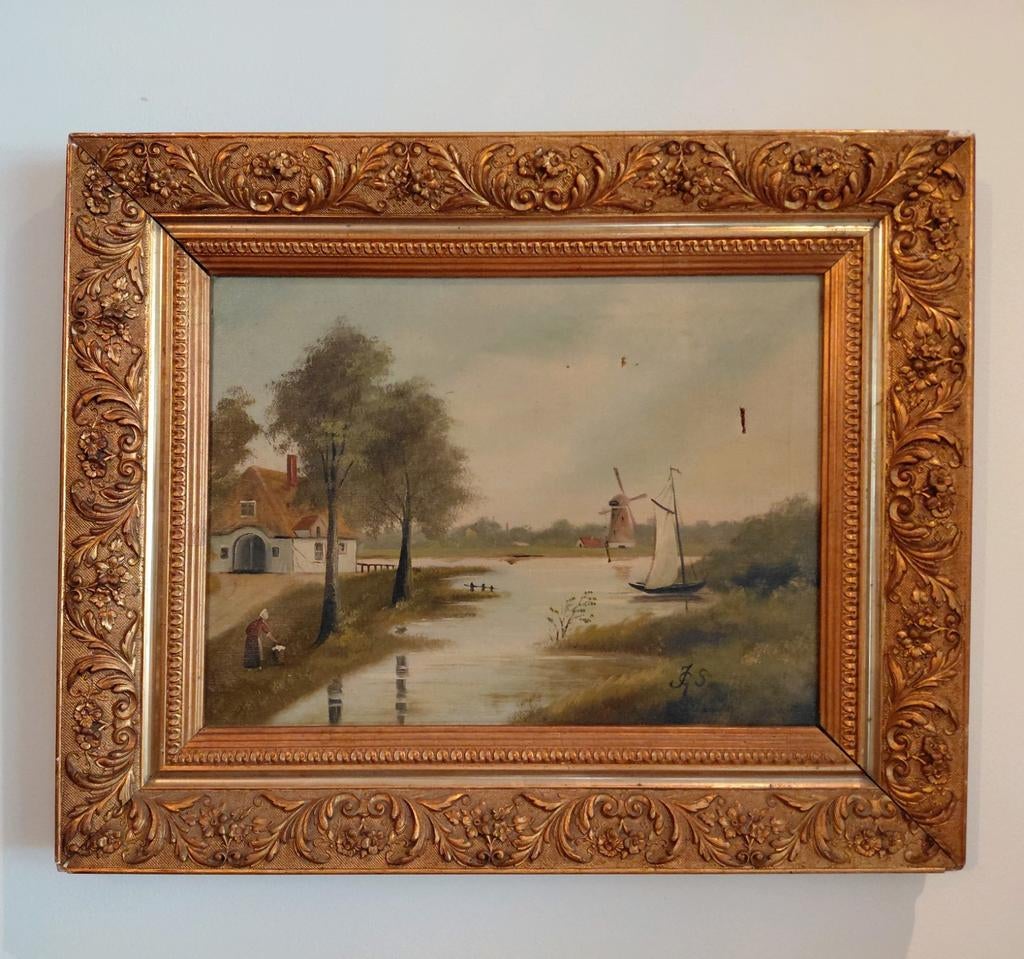 Landschap Schilderij van Jan Gerard Smits (1823-1910), Ophalen of Verzenden