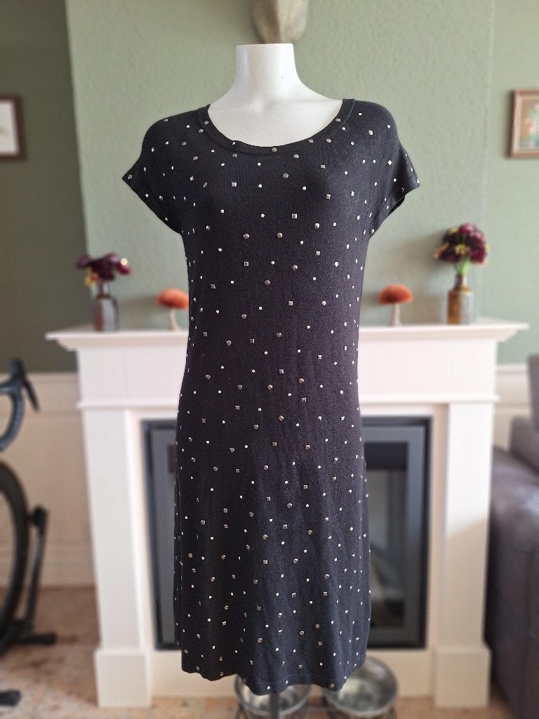 Luisa Cerano zwart studs jurk NL 40, Kleding | Dames, Jurken, Maat 38/40 (M), Verzenden, Zwart, Zo goed als nieuw