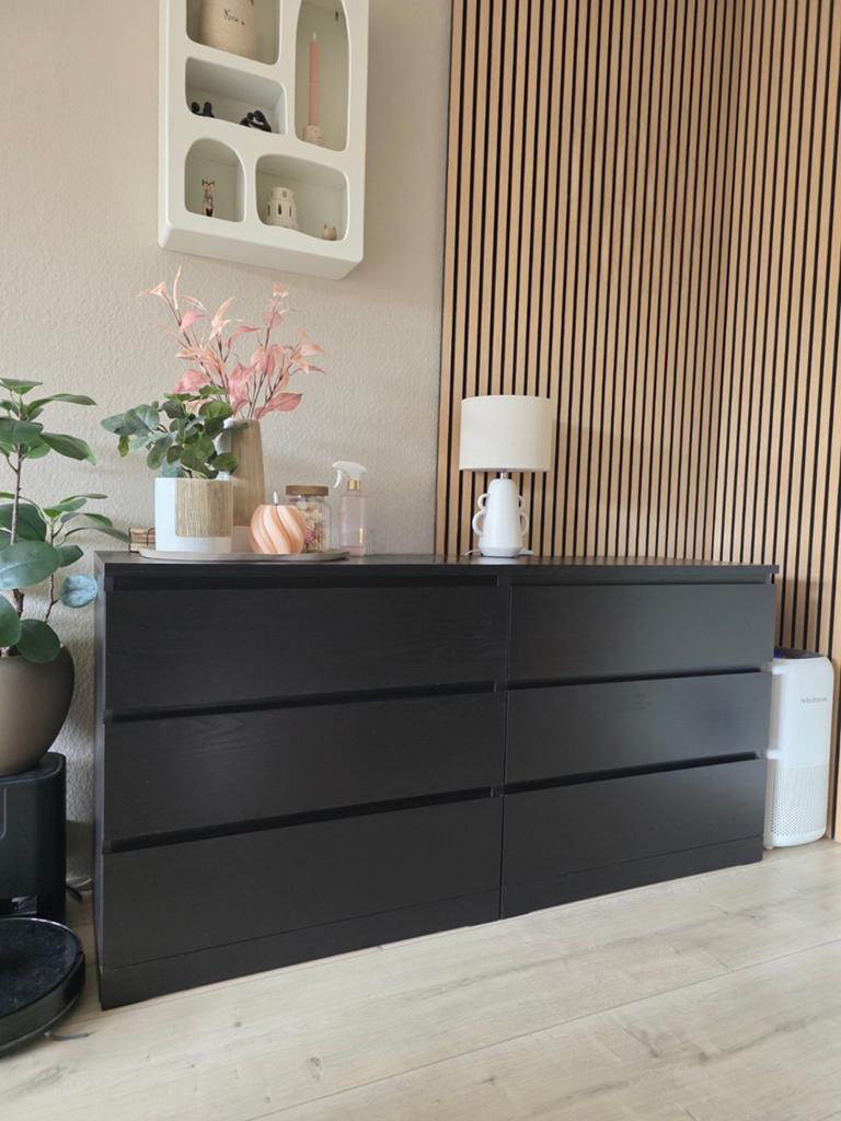 Ikea Malm Ladekast 6 lades zwartbruin, Huis en Inrichting, Ophalen, Gebruikt, 5 laden of meer, 150 tot 200 cm