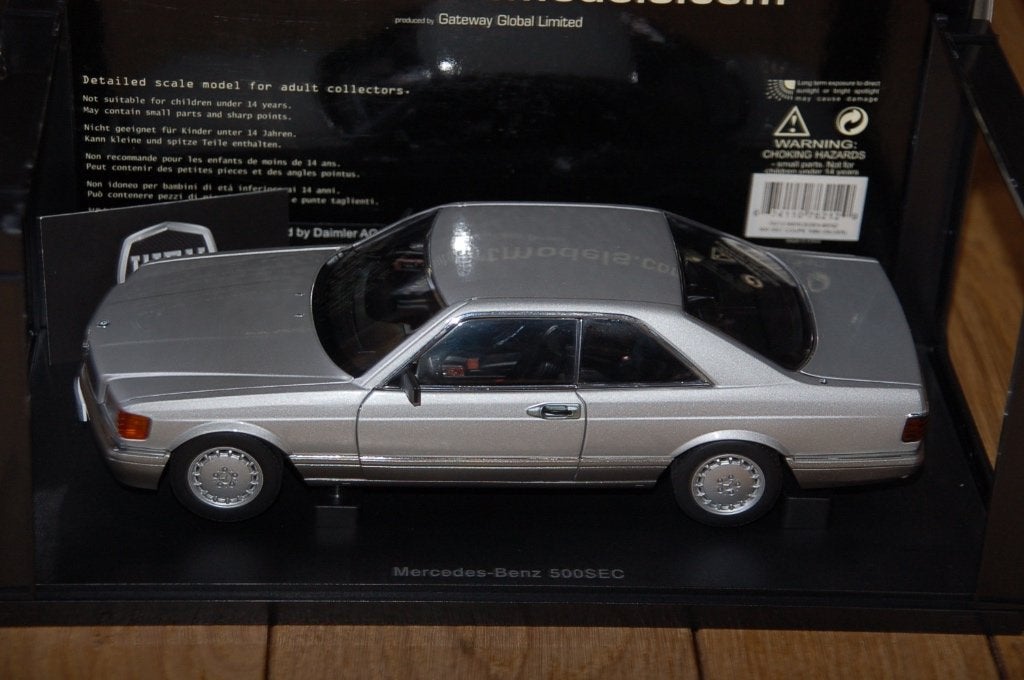 1:18 Mercedes 500 SEC C126 silver Autoart 76212 WRH, Ophalen of Verzenden, Zo goed als nieuw, Auto, Autoart
