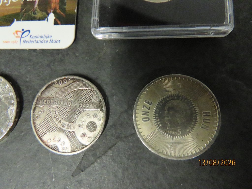 Kleine verzameling NL Munten € o.a. D-Day en Waterloo, Gebruikt, Ophalen of Verzenden