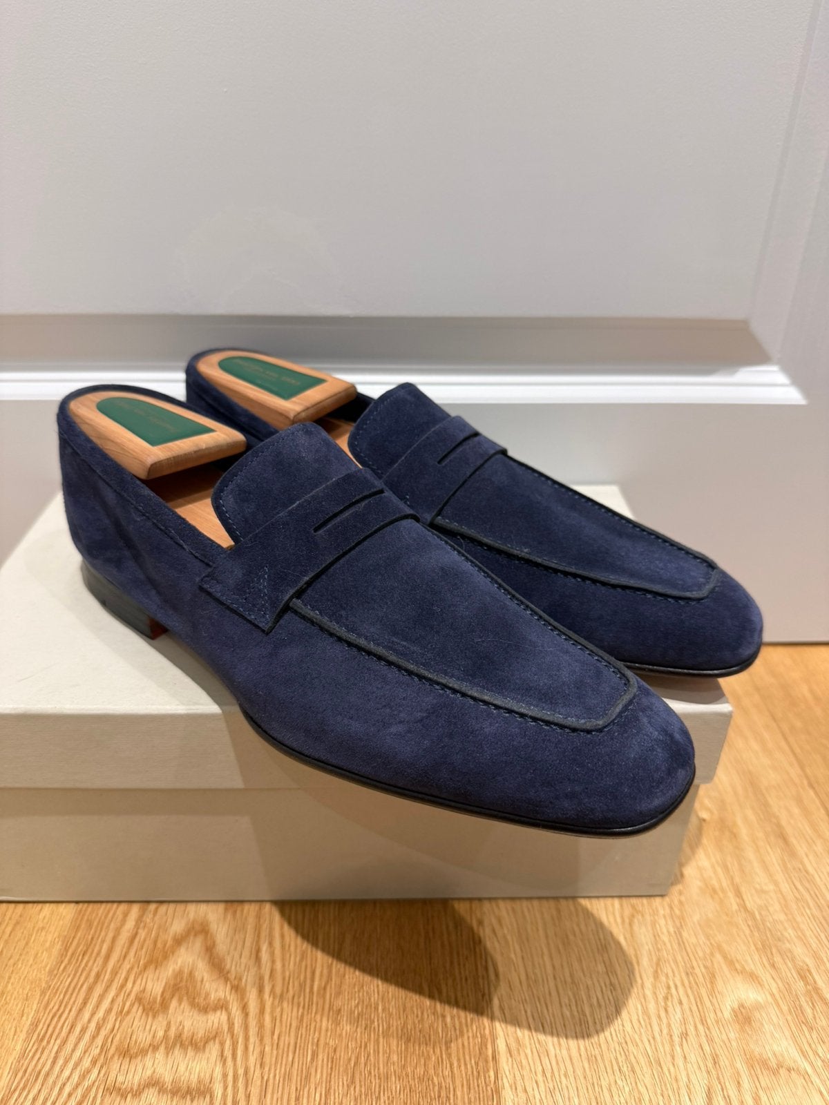Santoni Tassel Loafers | UK 8 | (170), Loafers, Zo goed als nieuw, Verzenden, Blauw