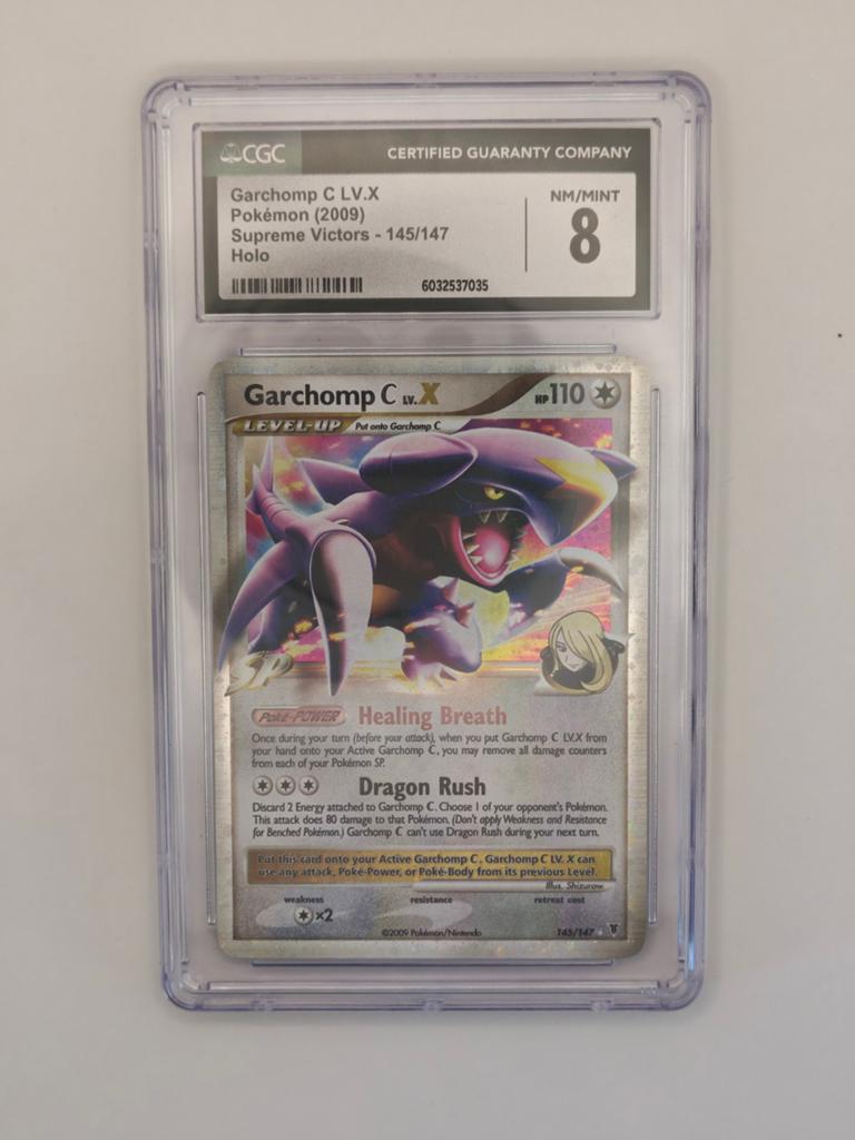 Garchomp C LV.X Pokémon Kaart CGC 8 NM/Mint Holo, Ophalen of Verzenden, Zo goed als nieuw, Losse kaart, Foil
