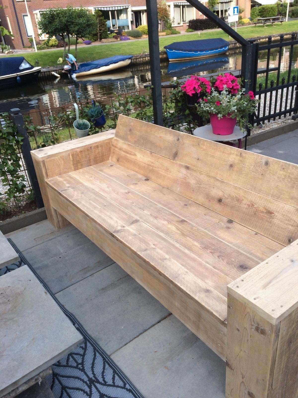steigerhout loungbanken gratis thuisbezorgd, Ophalen of Verzenden, Nieuw, Hout
