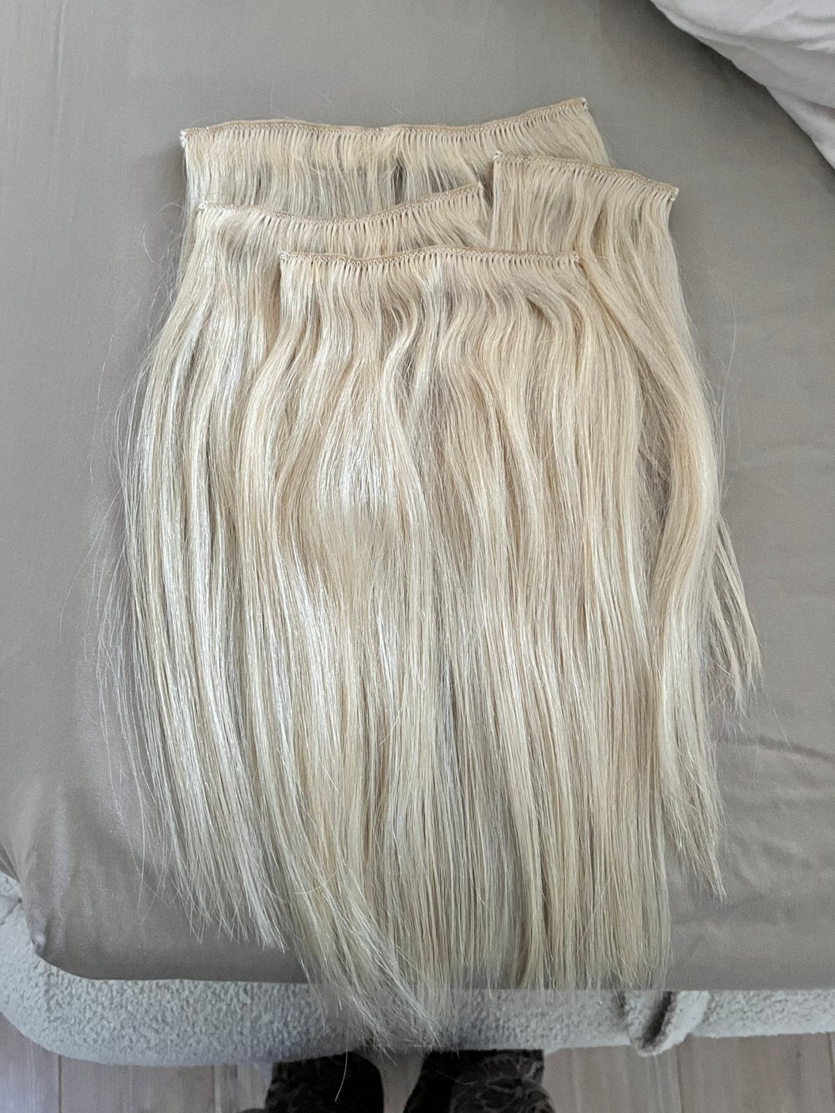 100%humain  (clip in)hairextensions blond, 100 gram, Ophalen of Verzenden, Nieuw, Pruik of Haarverlenging