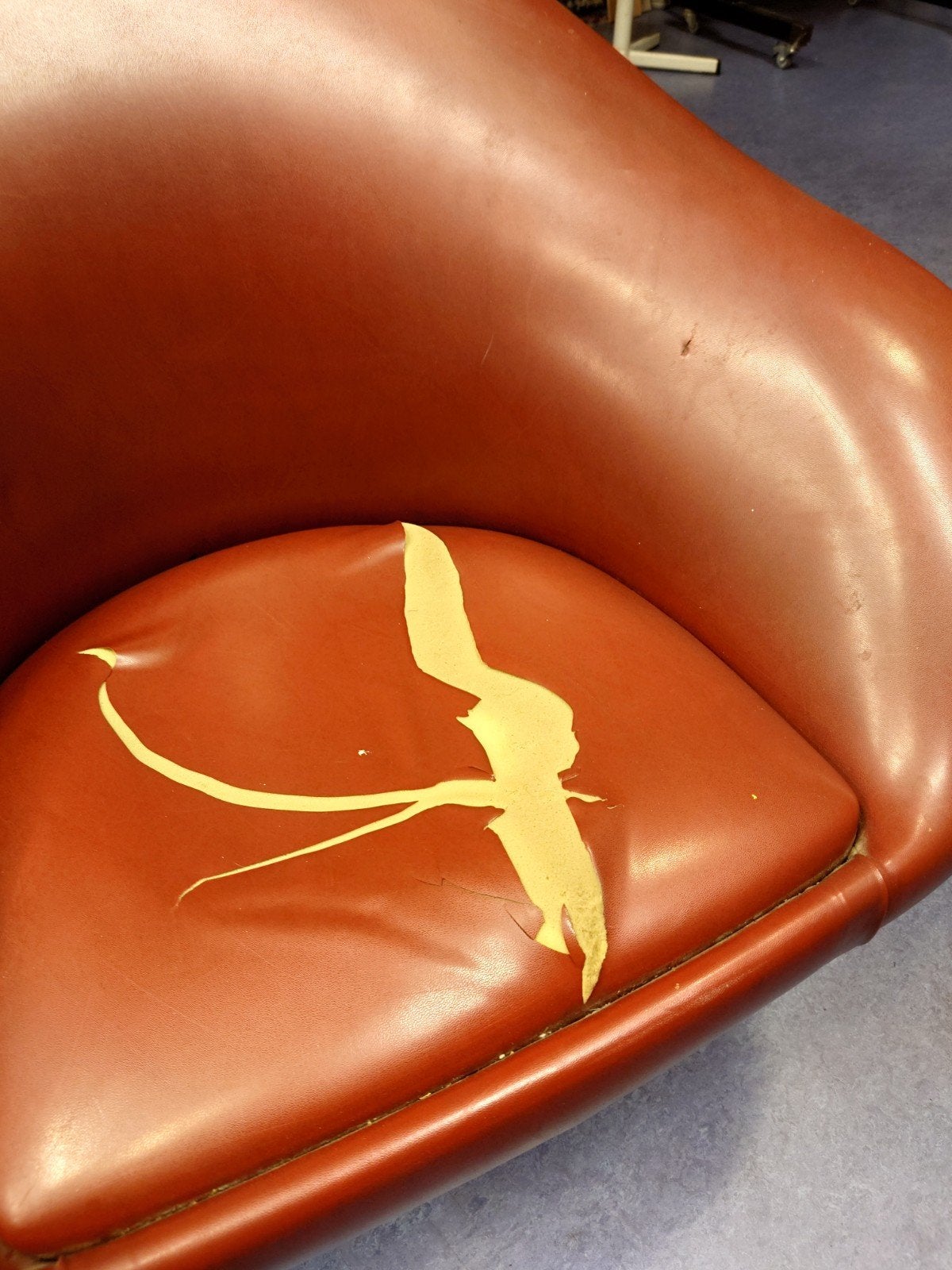 Vintage Saarinen/ Folko jansson space age Tulp fauteuil -, Huis en Inrichting, Eén, Rood, Kunststof, Gebruikt